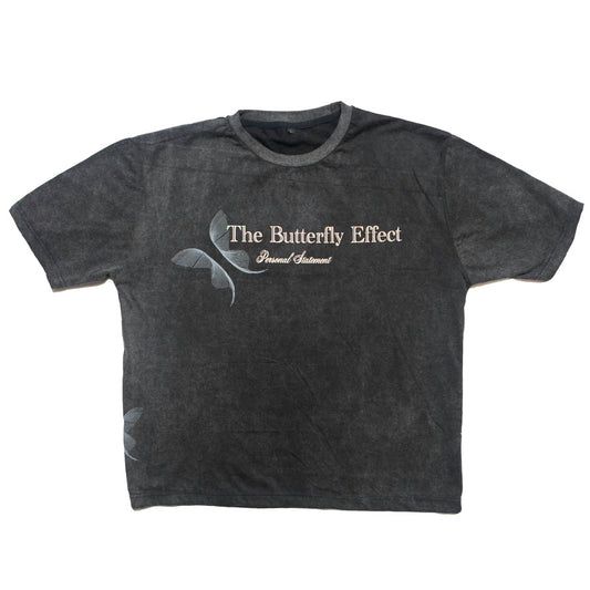 The Butterfly Effect (Dark Grey Acid Wash Tee)