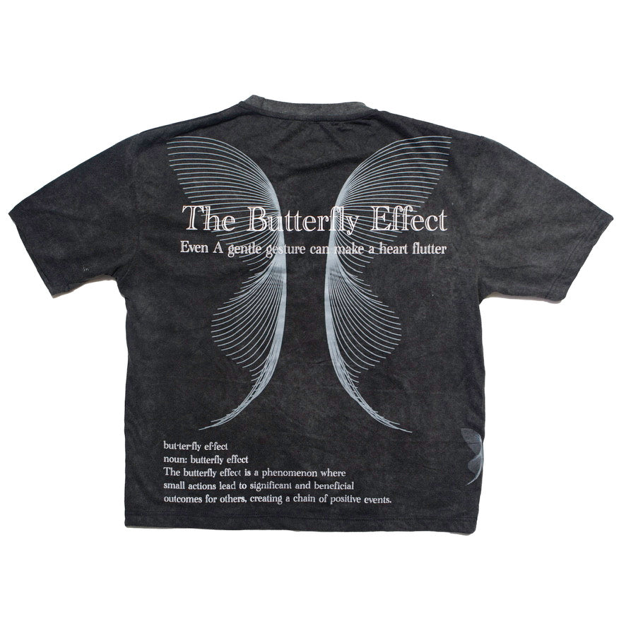 The Butterfly Effect (Dark Grey Acid Wash Tee)